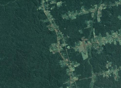 Deforestation of the Amazon jungle as seen from a satellite.