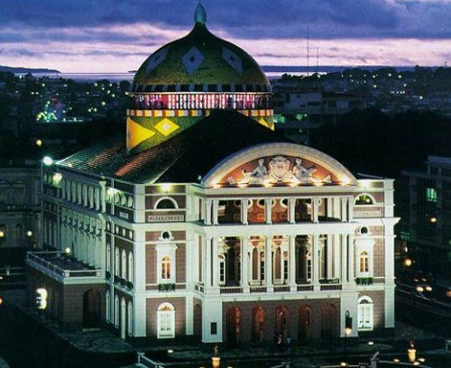 A photo of the Amazon theatre in Manaus, Brazil.