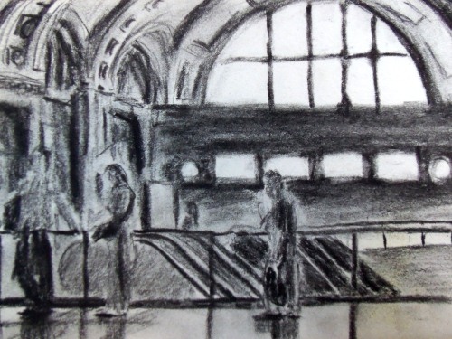 Train station Constitucion in Buenos Aires, sketching it brought lots of looks.