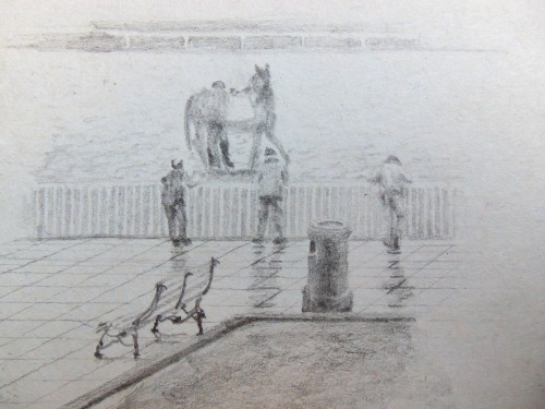 Drawing the Buenos Aires hippodrome.