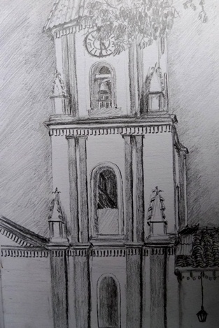 Travel drawing in San Agustin Colombia