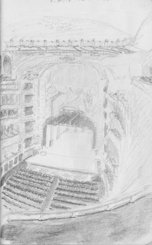 Travel drawing Teatro Colon Buenos Aires