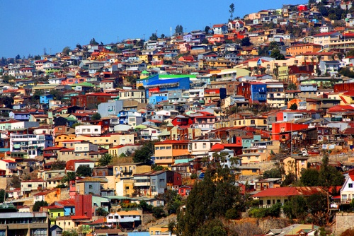 Valparaiso, Chile - Beautiful colorful houses.