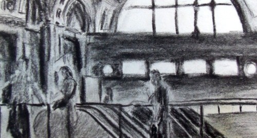 Train station Constitucion in Buenos Aires, sketching it brought lots of looks.