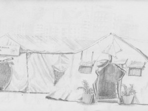 Drawing of Caracas Medical Tents