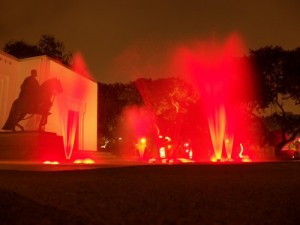 The light of the lima water park.