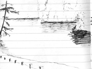 Sketch of an Oregon lagoon