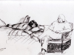 Sketch of People Sitting