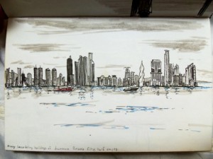 Sketch of the Panama City Skyline