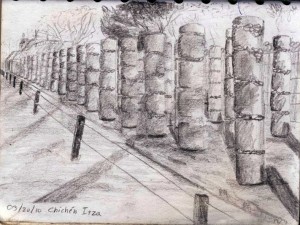 Travel Drawing in Chichen Itza